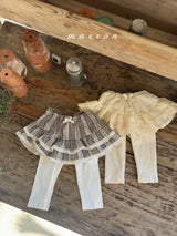 ［marron］Check tutu leggings skirt