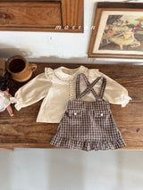 ［marron］Daisy check suspender skirt
