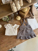 ［marron］Daisy check suspender skirt