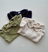 ［azalea］Mellow embroidery collar tops