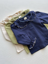 ［azalea］Mellow embroidery collar tops