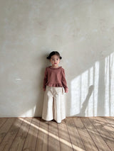 ［azalea］Solid wide denim pants