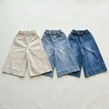 ［azalea］Solid wide denim pants