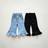［azalea］Denim frill flare pants