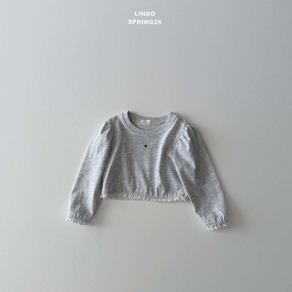 ［LINDO］Heart lace crop tee