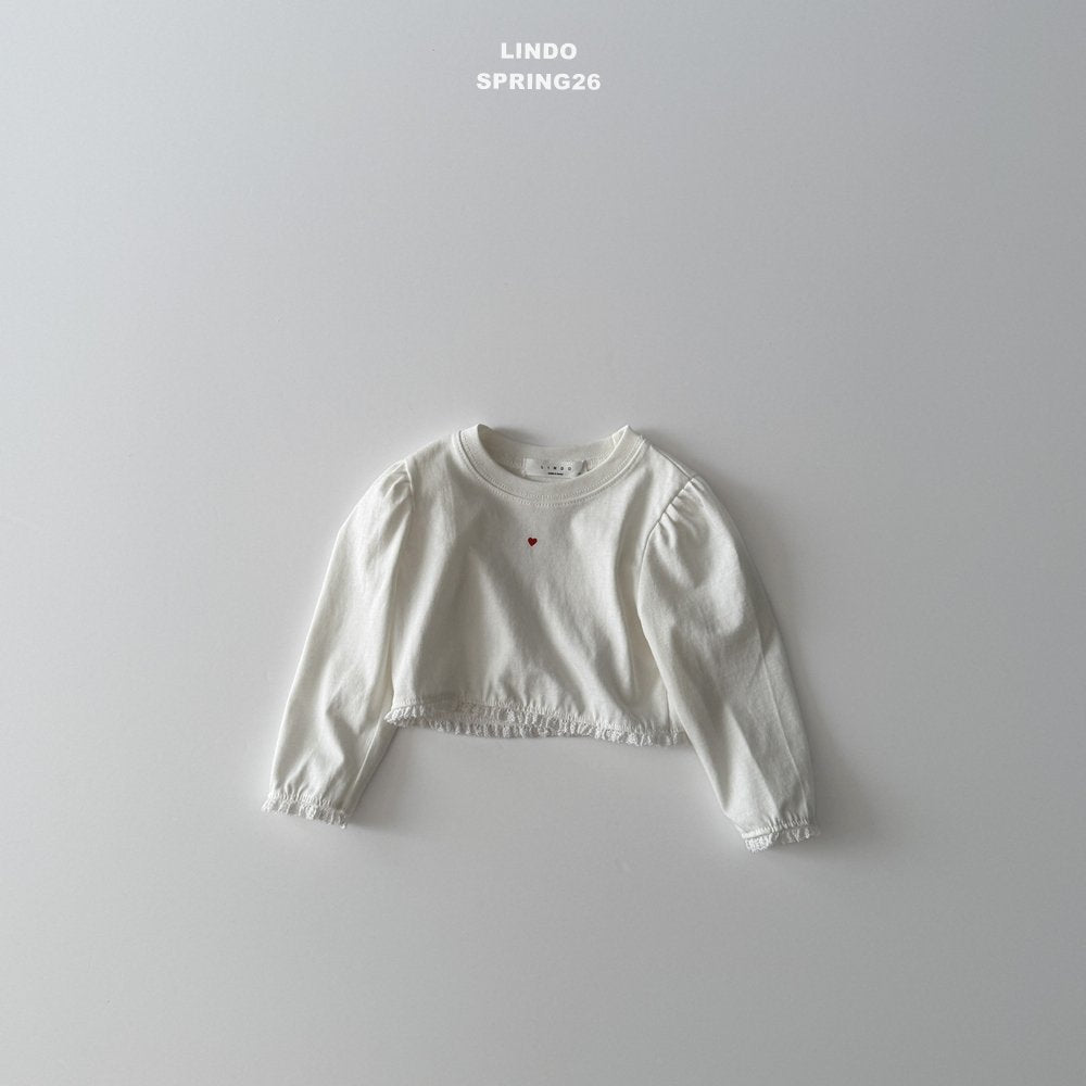 ［LINDO］Heart lace crop tee