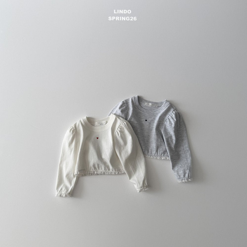 ［LINDO］Heart lace crop tee
