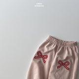 ［LINDO］Check ribbon jogger pants