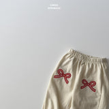 ［LINDO］Check ribbon jogger pants