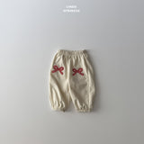 ［LINDO］Check ribbon jogger pants