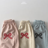 ［LINDO］Check ribbon jogger pants