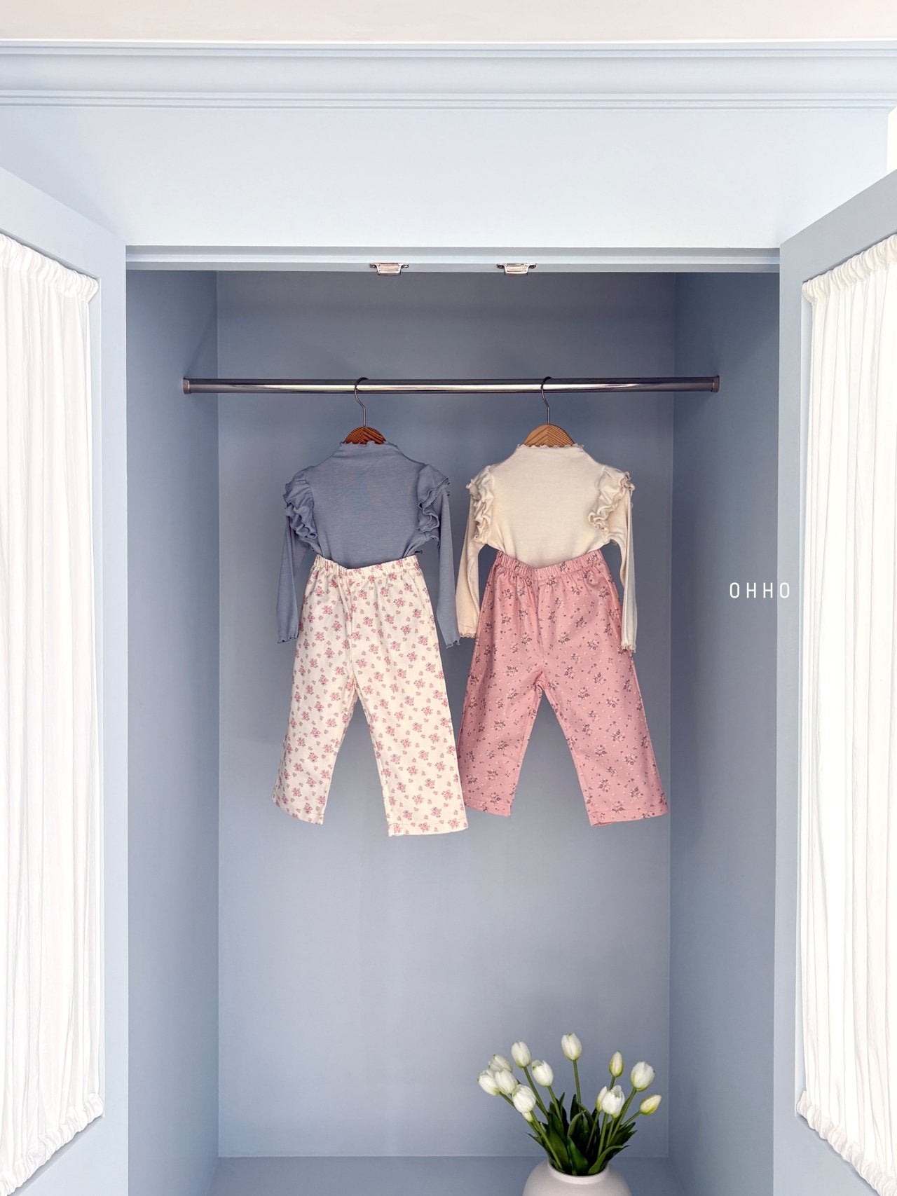 ［ohho］Blossom flower pants
