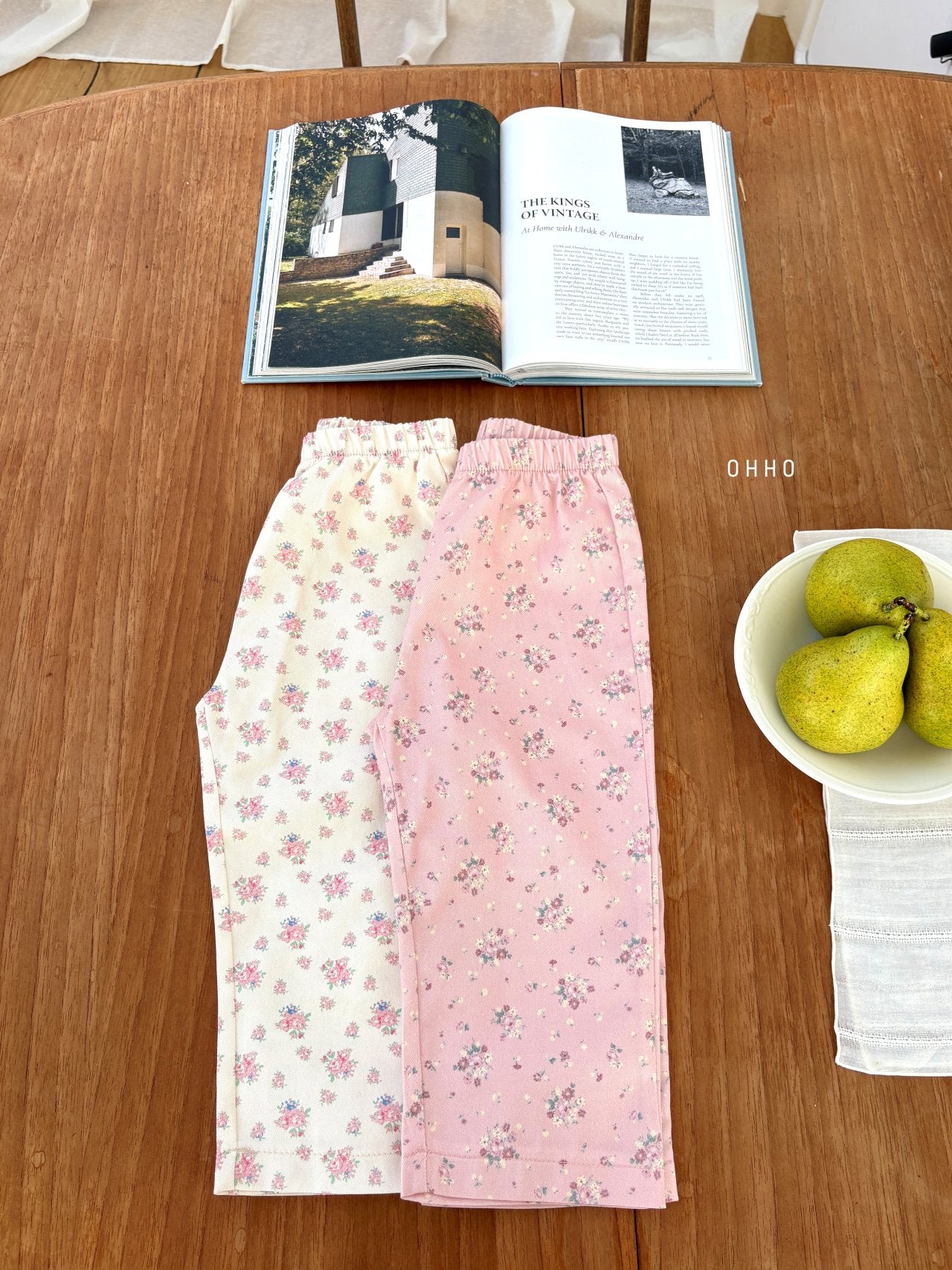 ［ohho］Blossom flower pants