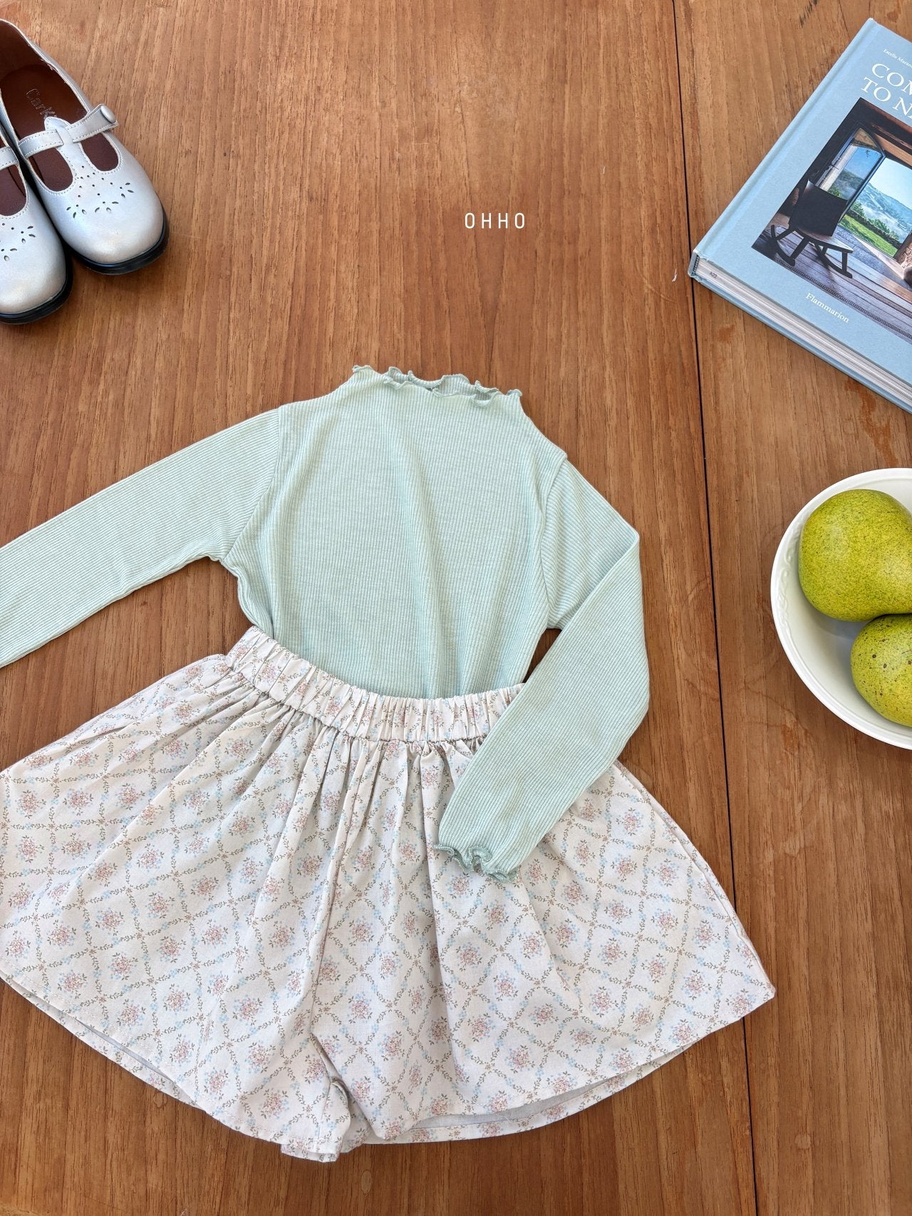 ［ohho］Dove rib mellow tops