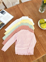 ［ohho］Dove rib mellow tops