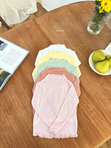 ［ohho］Dove rib mellow tops