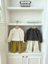 ［ohho］Soft corduroy frill pants