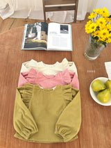 ［ohho］Soft corduroy wing blouse