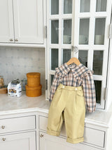 ［ohho］Check frill collar blouse