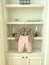 ［ohho］Check frill collar blouse