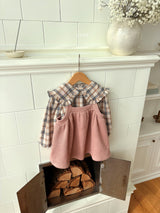 ［ohho］Check frill collar blouse