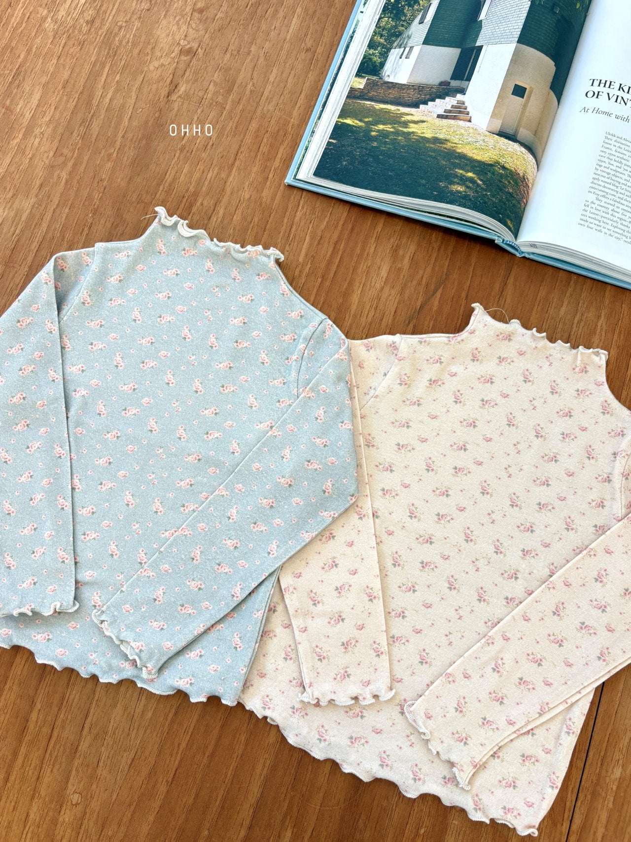 ［ohho］Sweet mellow neck tops