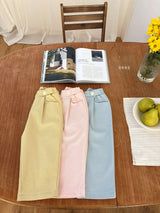 ［ohho］Milk bijou tuck pants