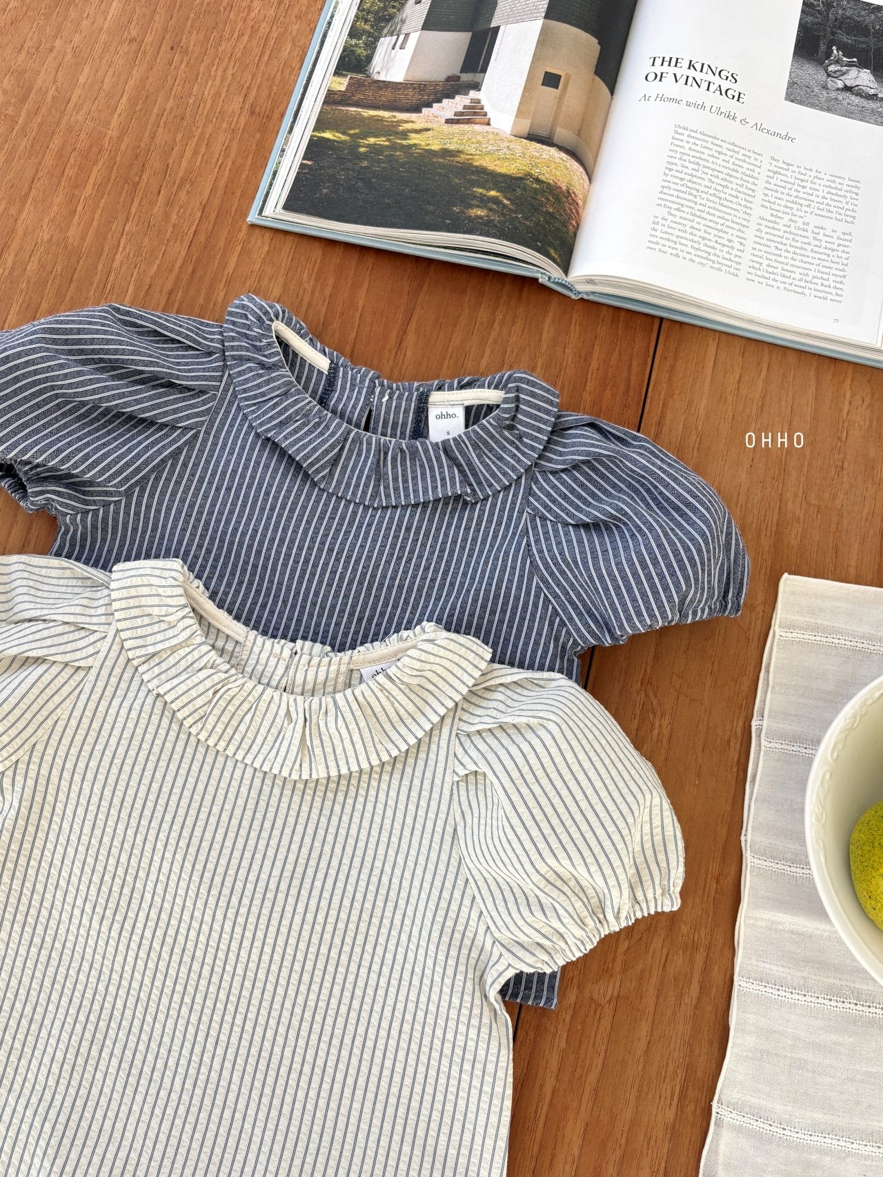 ［ohho］Roel stripe blouse