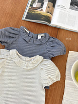 ［ohho］Roel stripe blouse