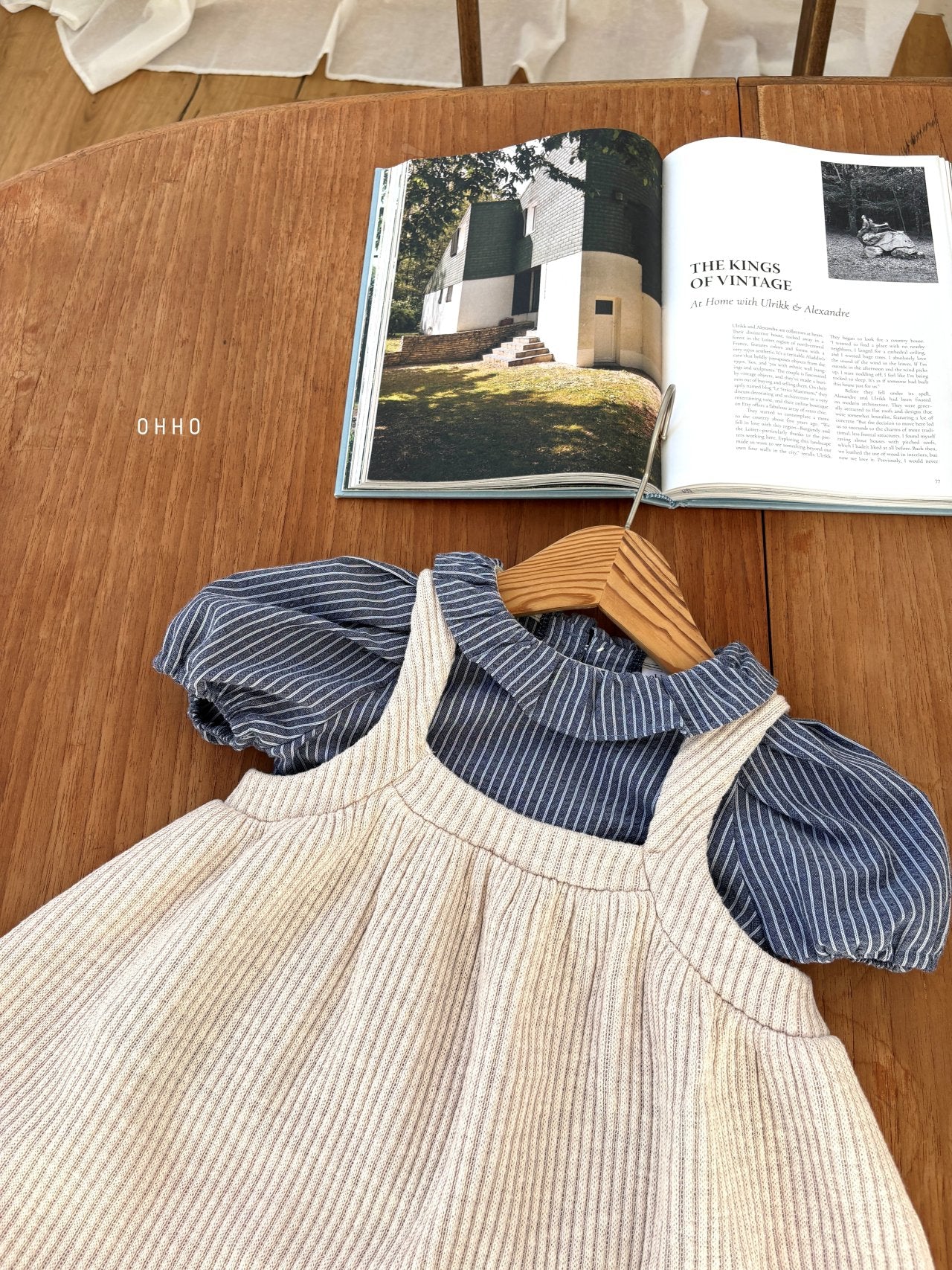 ［ohho］Roel stripe blouse