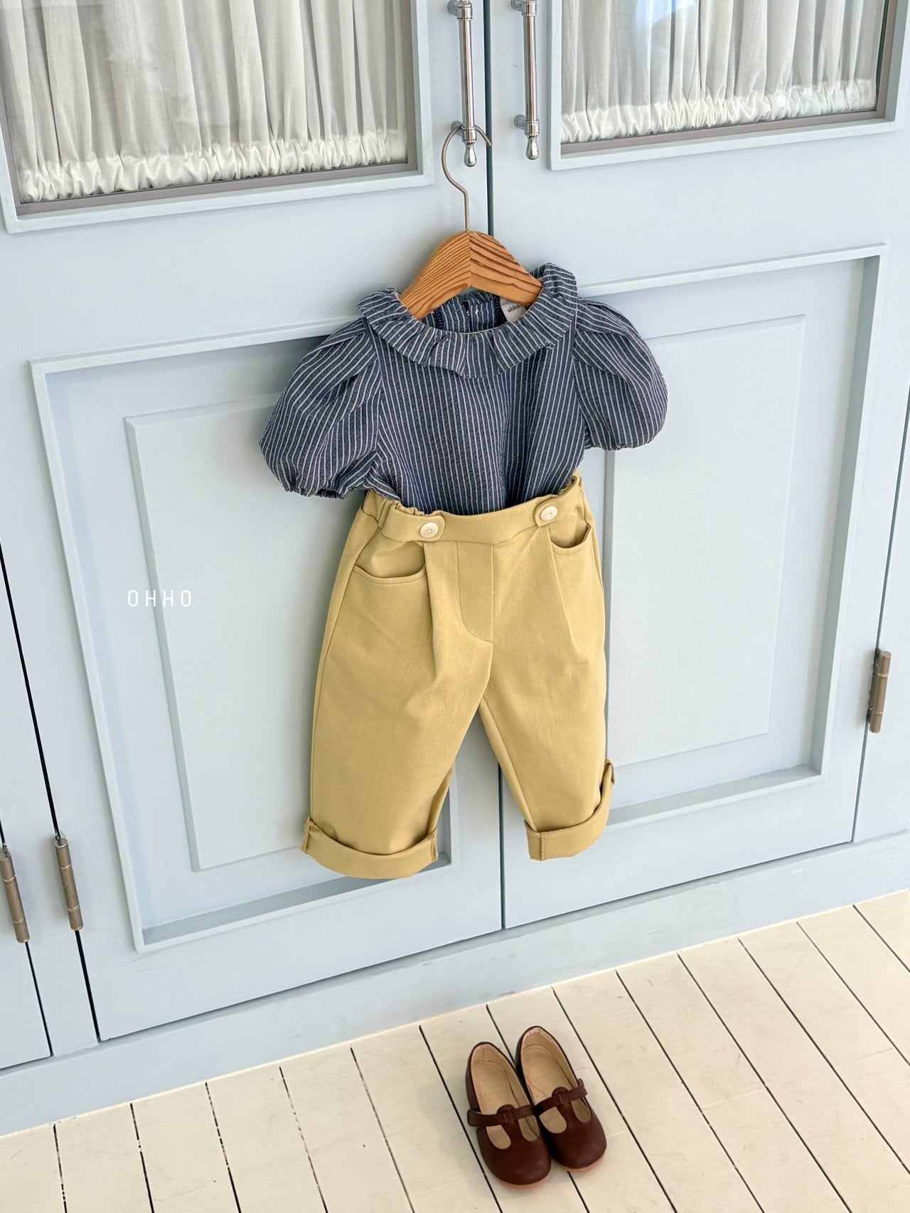 ［ohho］Roel stripe blouse