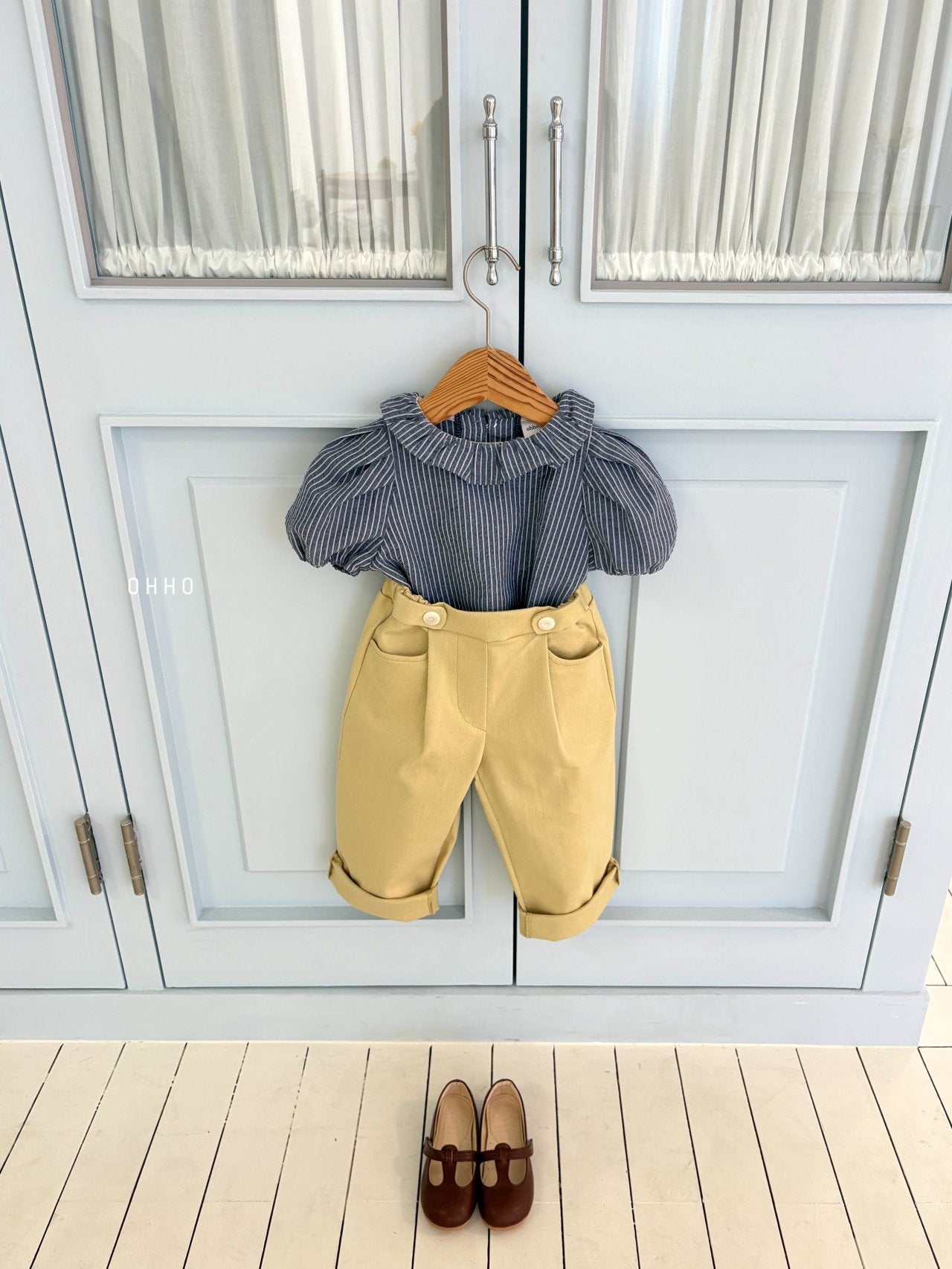 ［ohho］Roel stripe blouse