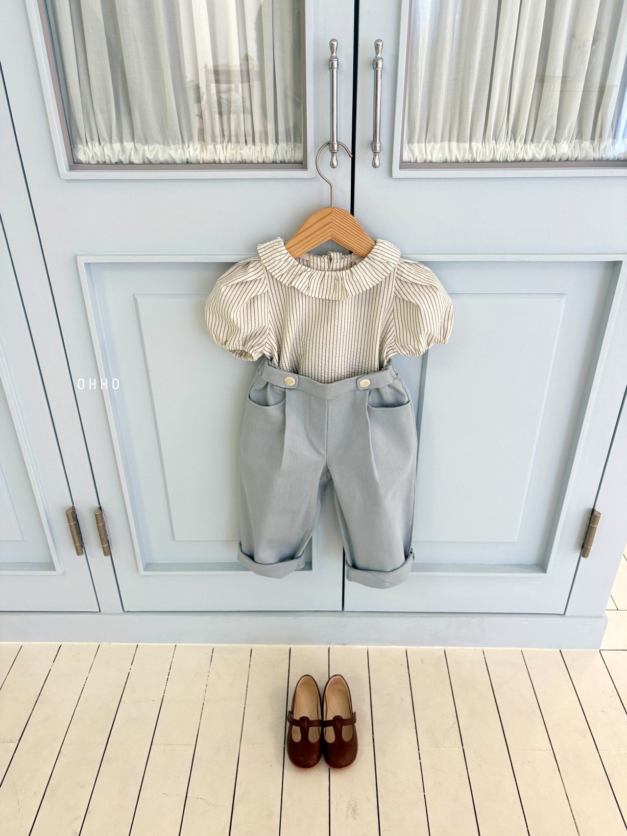 ［ohho］Roel stripe blouse