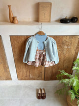 ［ohho］Gingham check suspender skirt