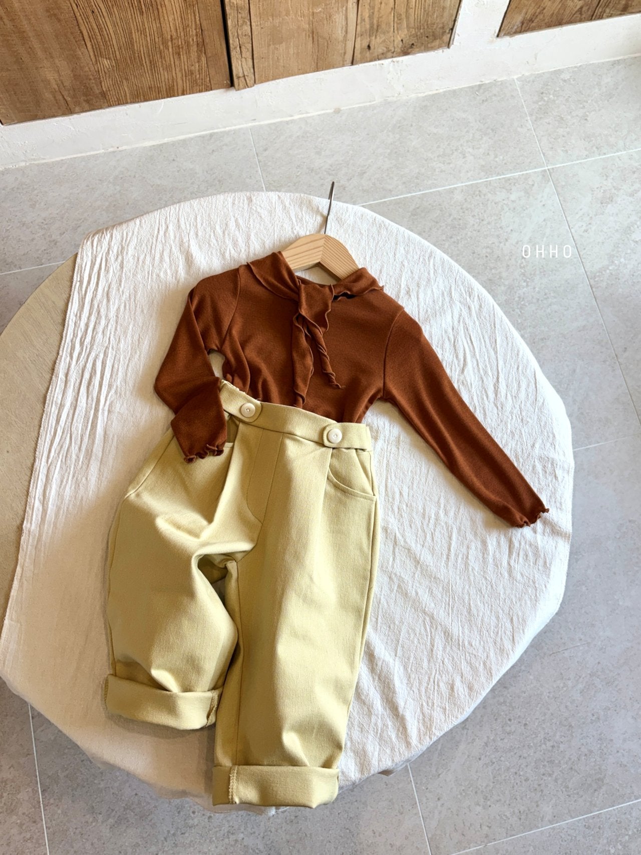 ［ohho］Caramel ribbon tops