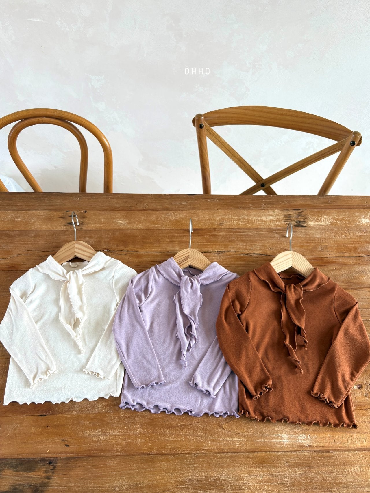 ［ohho］Caramel ribbon tops