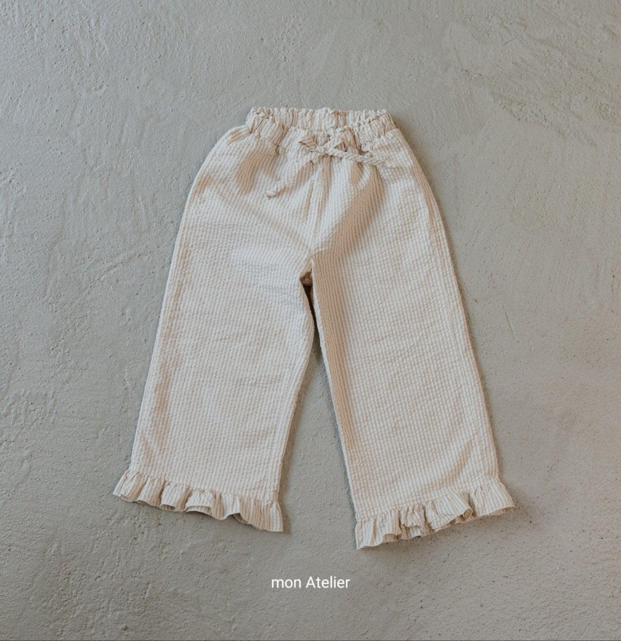 ［mon Atelier］Stripe frill pants