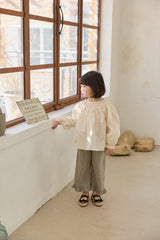 ［mon Atelier］Stripe frill pants