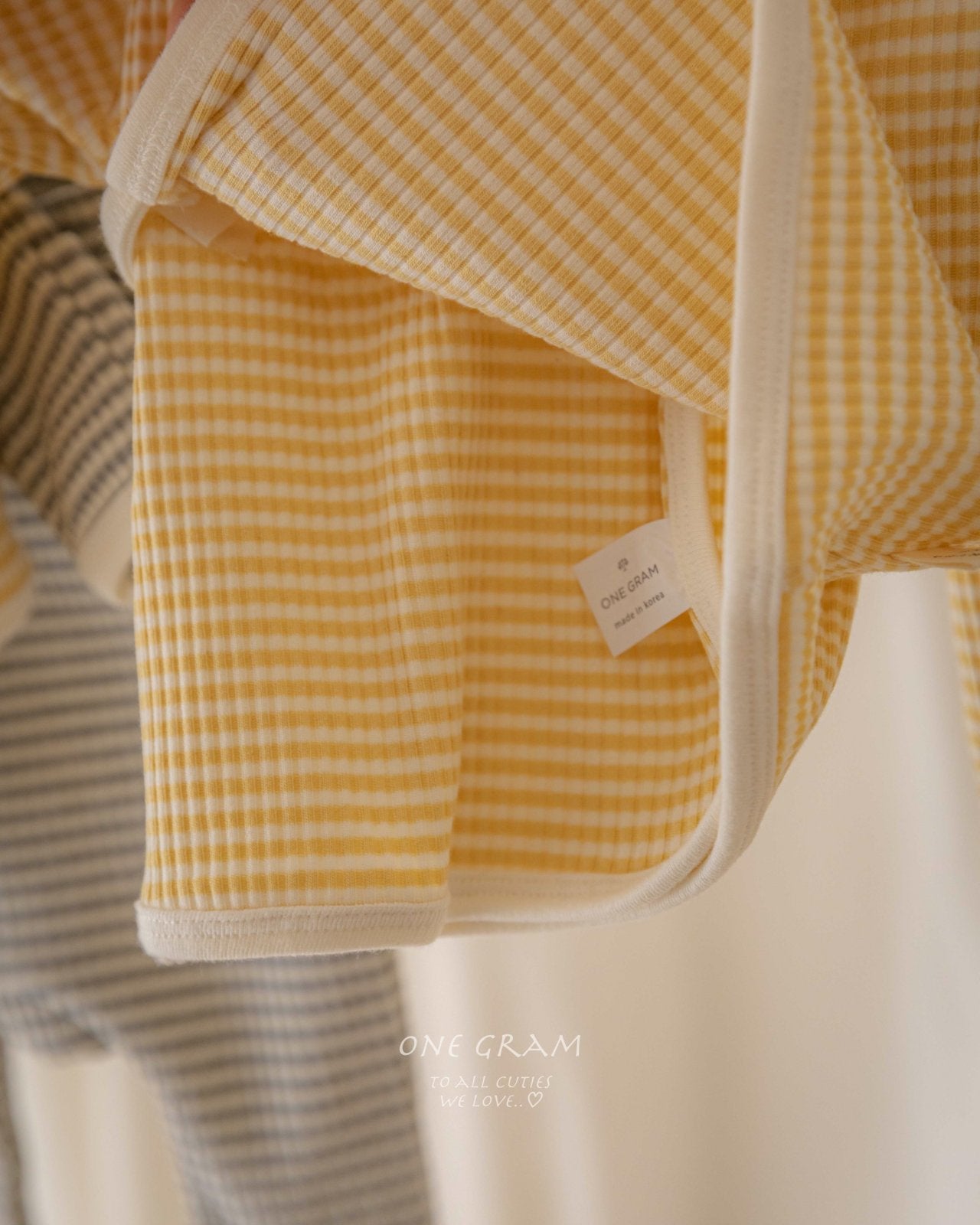 ［1GRAM］Pure stripe newboen set (tops & leggings)
