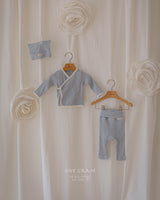 ［1GRAM］Pure stripe newboen set (tops & leggings)