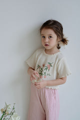 ［momo ann］Peach waffle tee