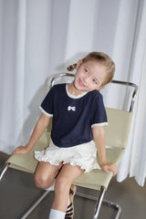 ［momo ann］Ribbon lace tee