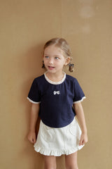 ［momo ann］Ribbon lace tee