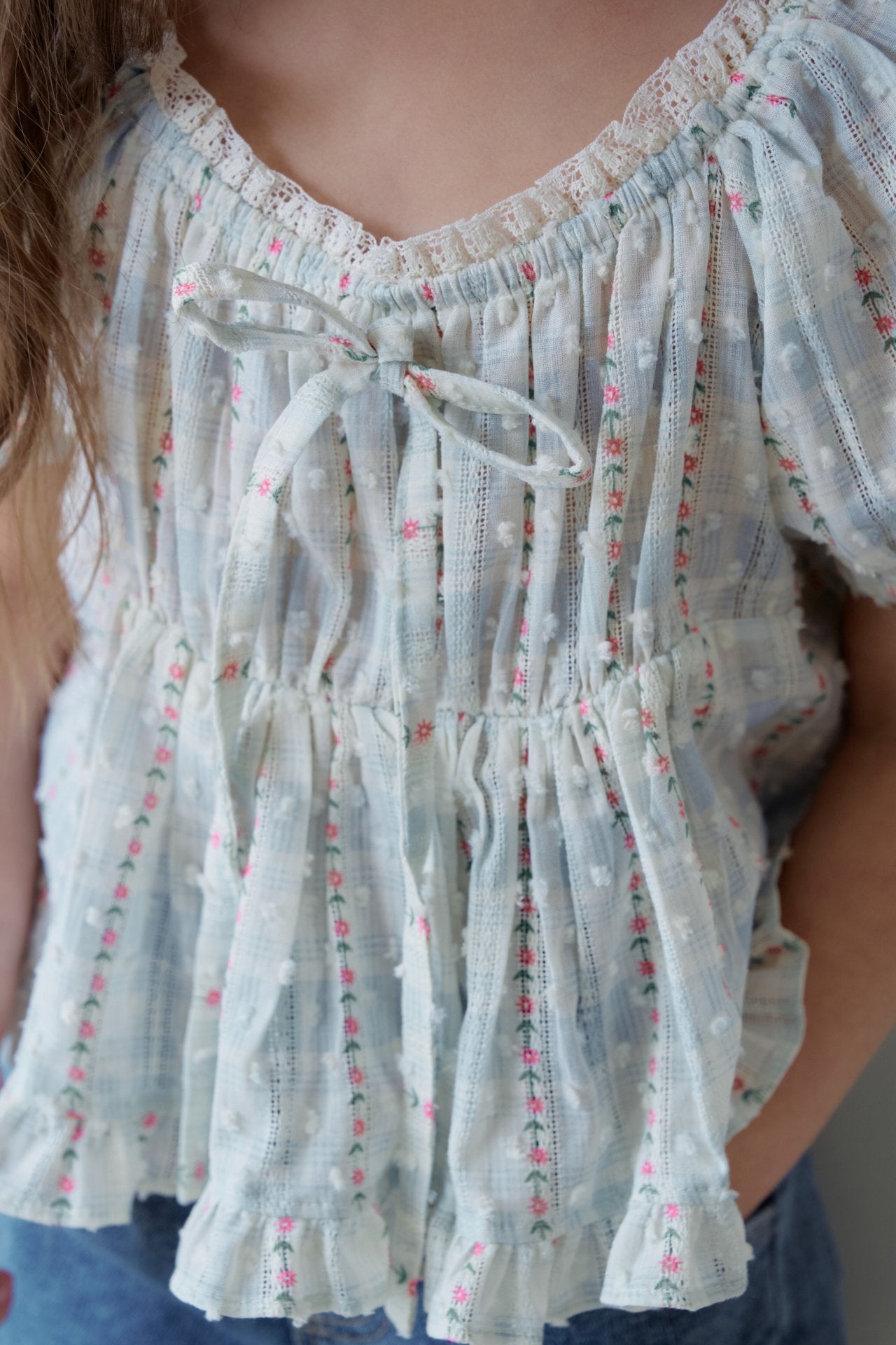 ［momo ann］Maybe ribbon puff blouse