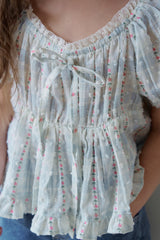 ［momo ann］Maybe ribbon puff blouse