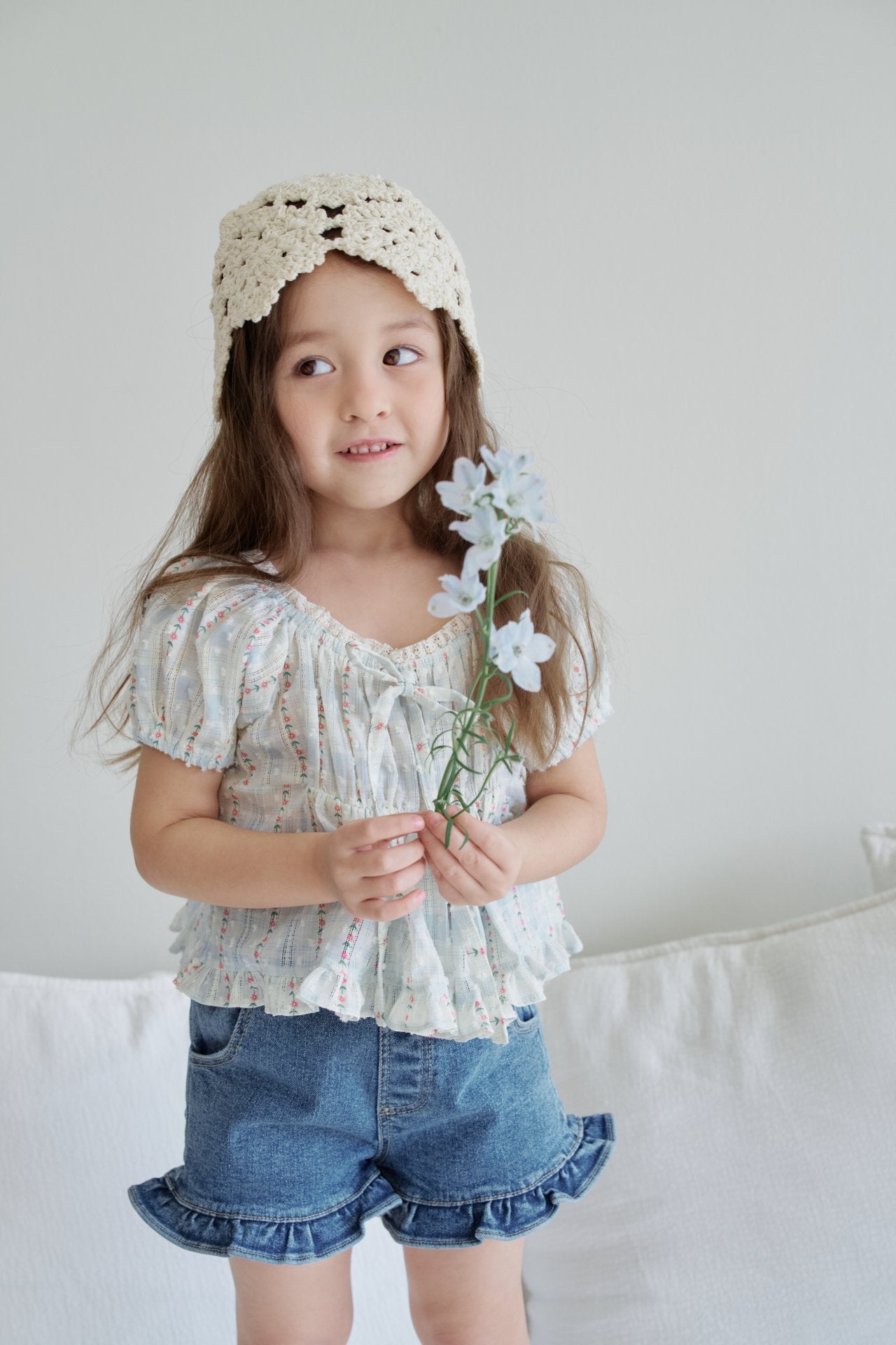 ［momo ann］Maybe ribbon puff blouse