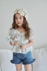 ［momo ann］Maybe ribbon puff blouse