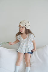 ［momo ann］Maybe ribbon puff blouse