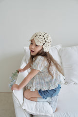 ［momo ann］Maybe ribbon puff blouse