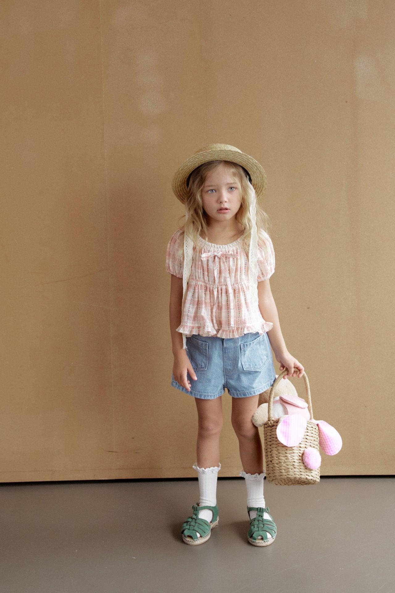［momo ann］Maybe ribbon puff blouse